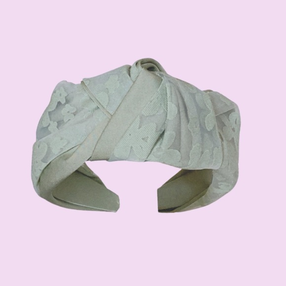 Green flowers print headband - Picture 1 of 2